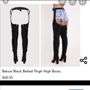 Brand New! Belted Thigh High Ruched Boots